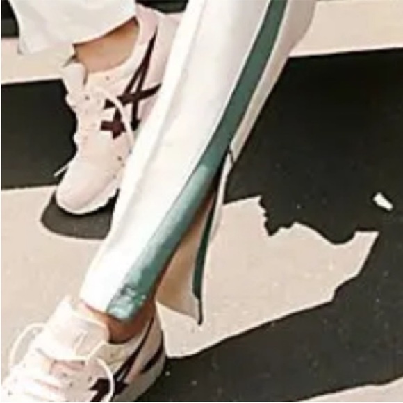 FP Movement Large Sweatpants Right On Track Pants white green stripe pockets - Picture 4 of 12